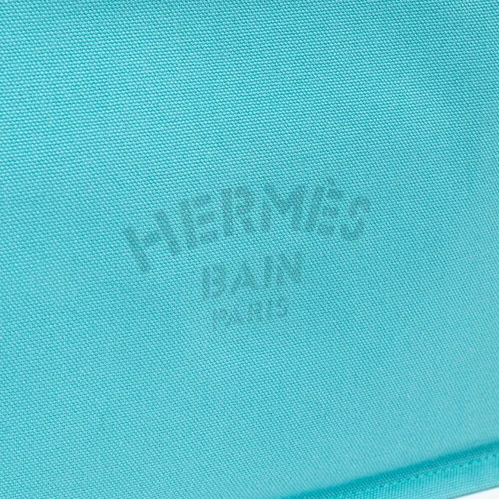Hermes Flat Yachting GM Blue Logo Toile Pouch - Picture 6 of 11